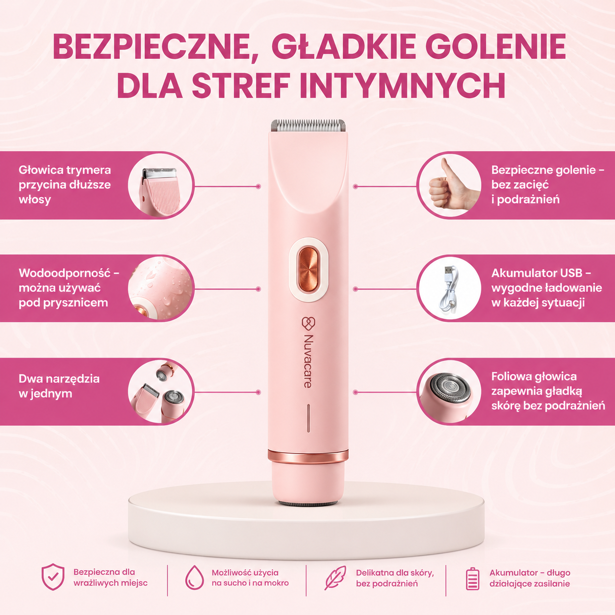 Nuvacare PureGlide™ Trymer do Bikini i Ciała